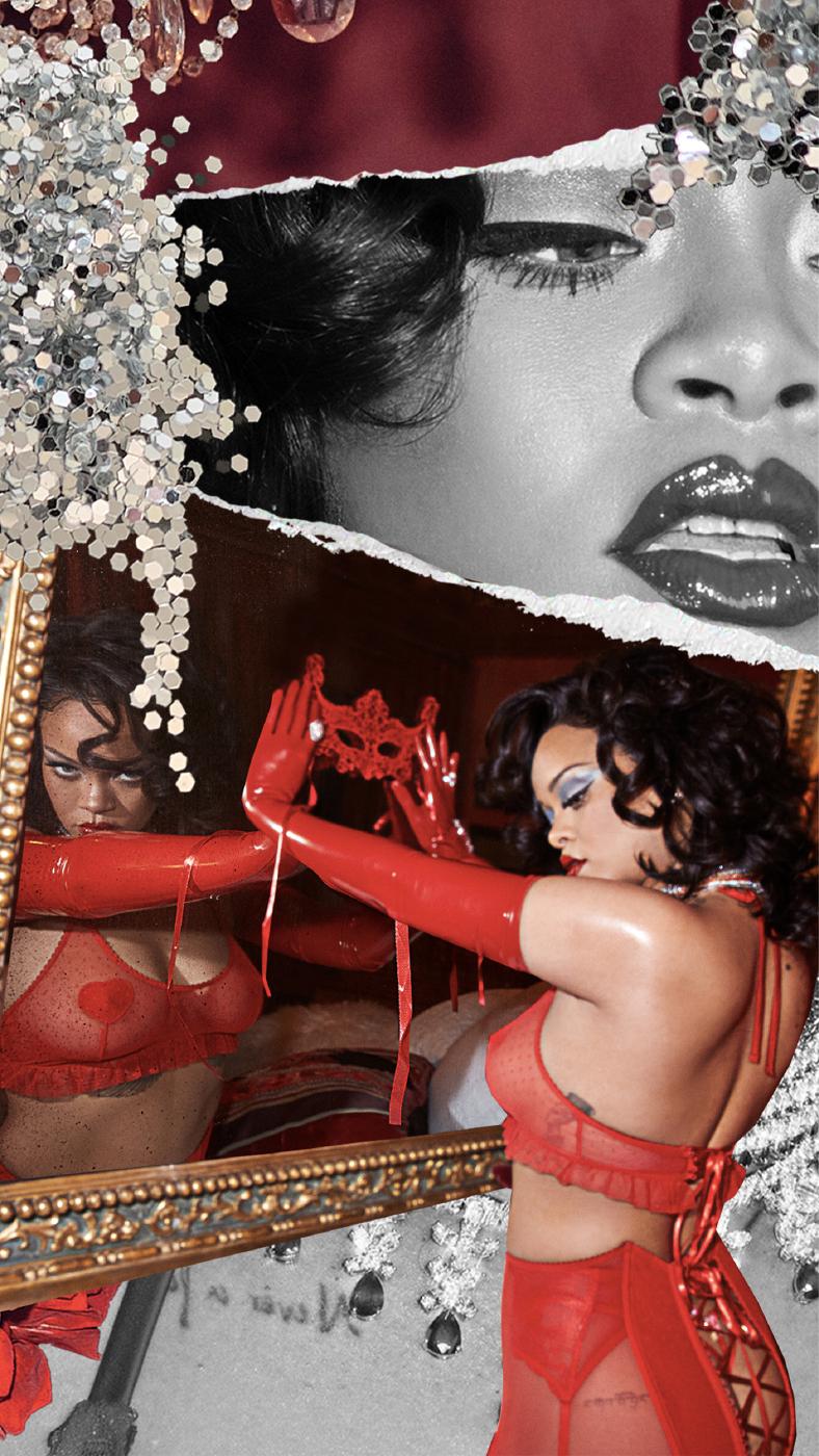 Rihanna See Through Red Lingerie Photoshoot Set Leaked